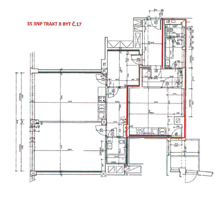 Pronájem bytu 1+kk v Říčanech, 3.NP, byt č.17