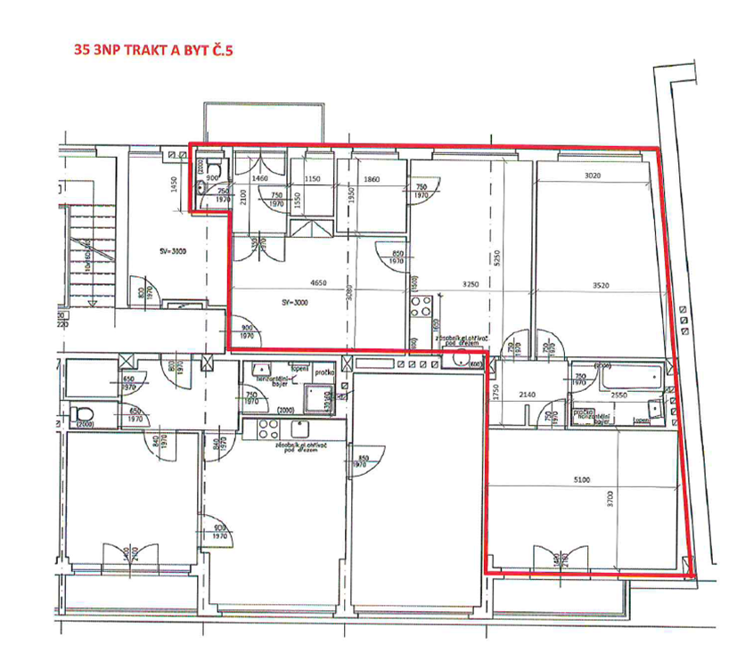 Pronájem bytu 2+1 v Říčanech, 3.NP, byt č.5