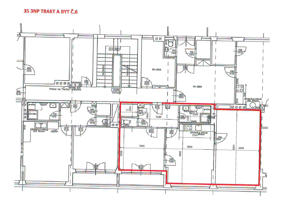 Pronájem bytu 2+1 v Říčanech - 3.NP, byt č.6